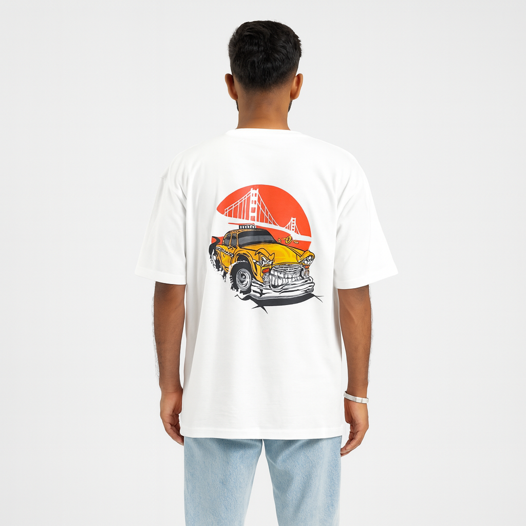 Retro Car Graphic Oversized T-Shirt