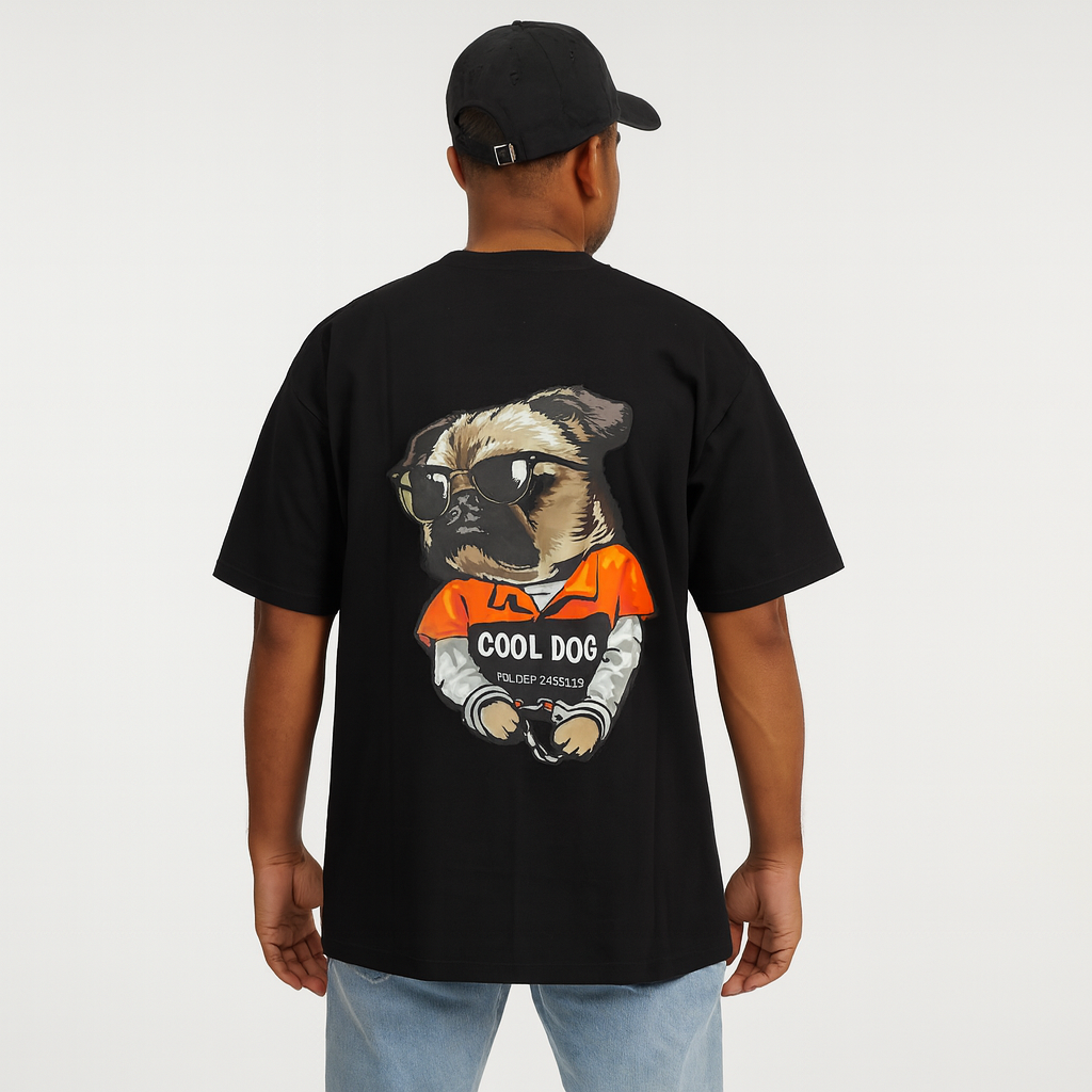 Cool Dog Graphic T-Shirt – Black