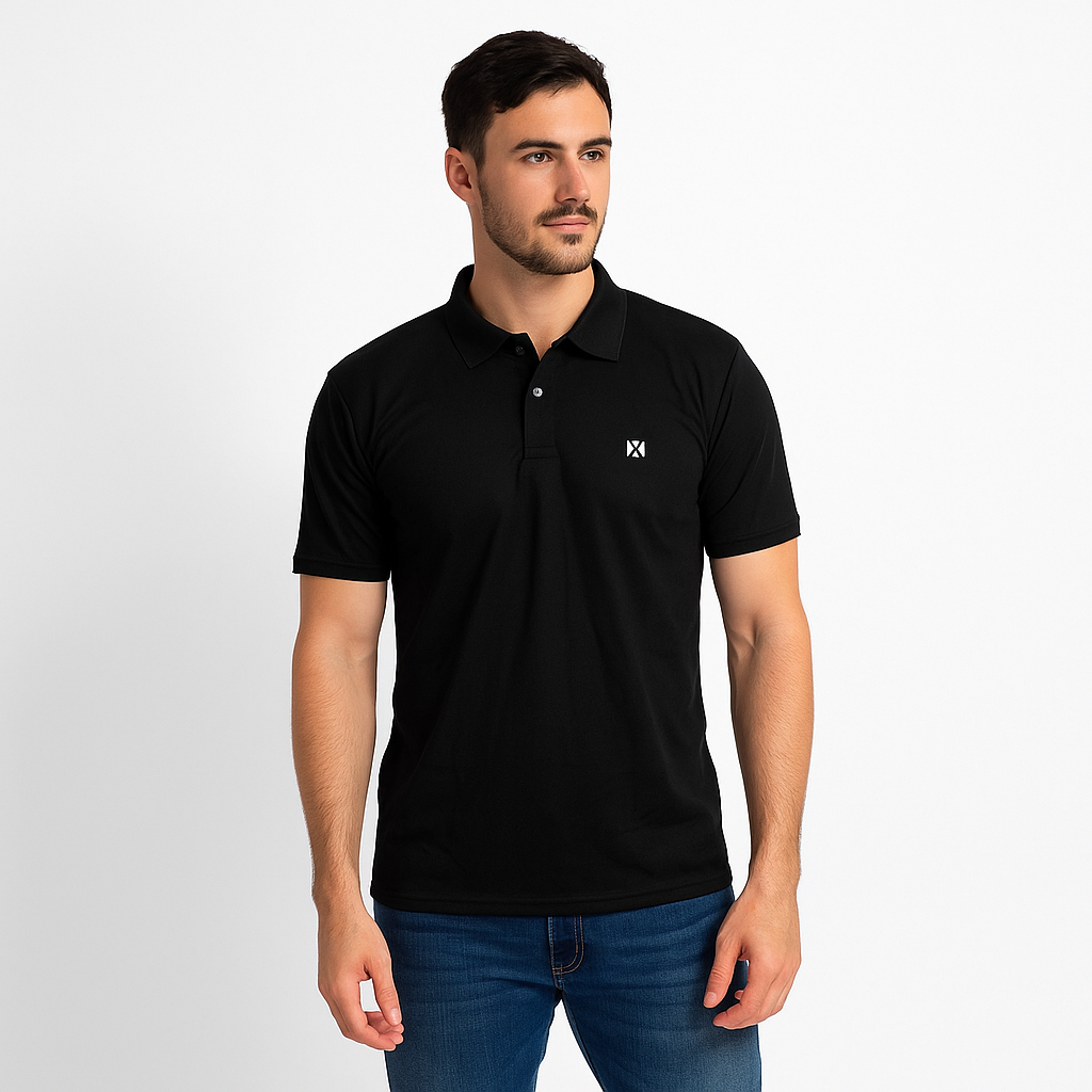 Classic Black Sports Polo T-Shirt